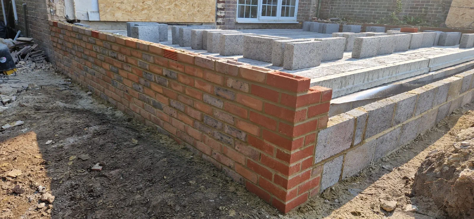 Brick outbuilding with a newly formed entrance
