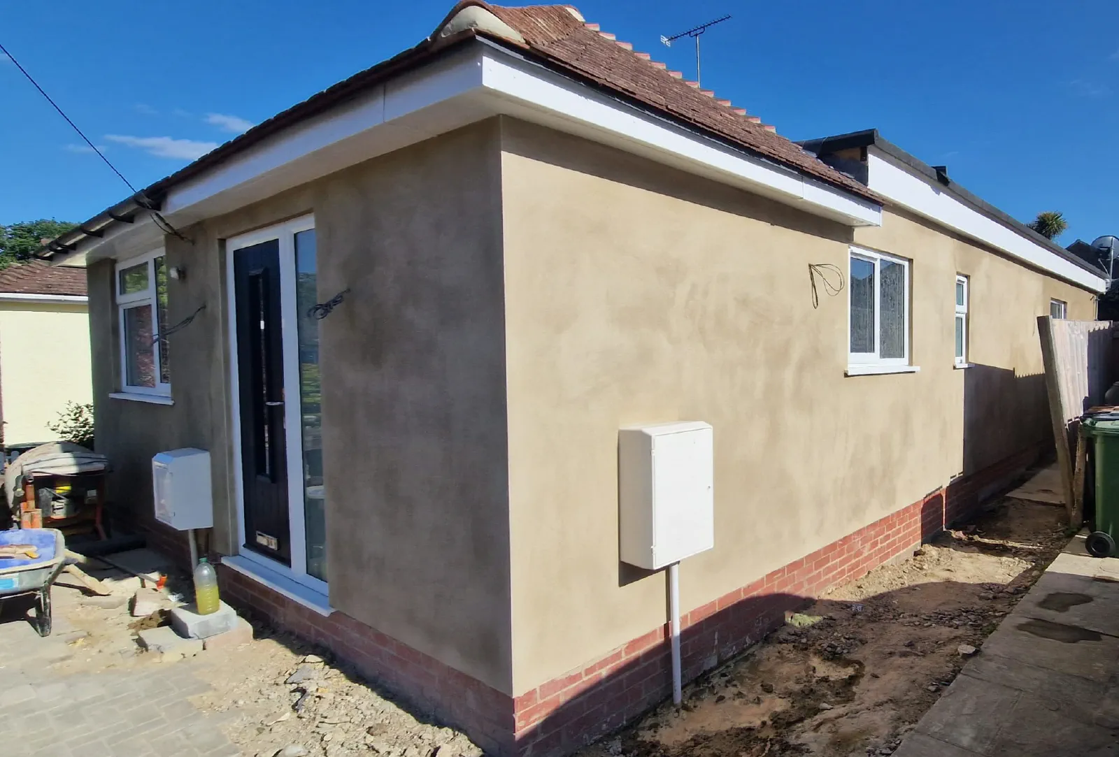 Rendered side elevation during finishing work